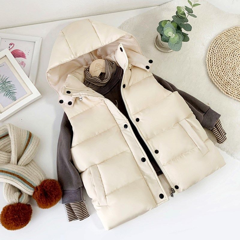 Baby Clothing Zip - Childrens Down Cotton Vest Boys Girls