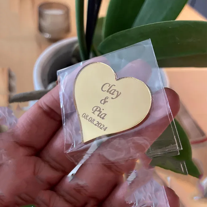 Baby Clothing Tags - 20/50/100Pcs Personalized Acrylic Love Heart Tags