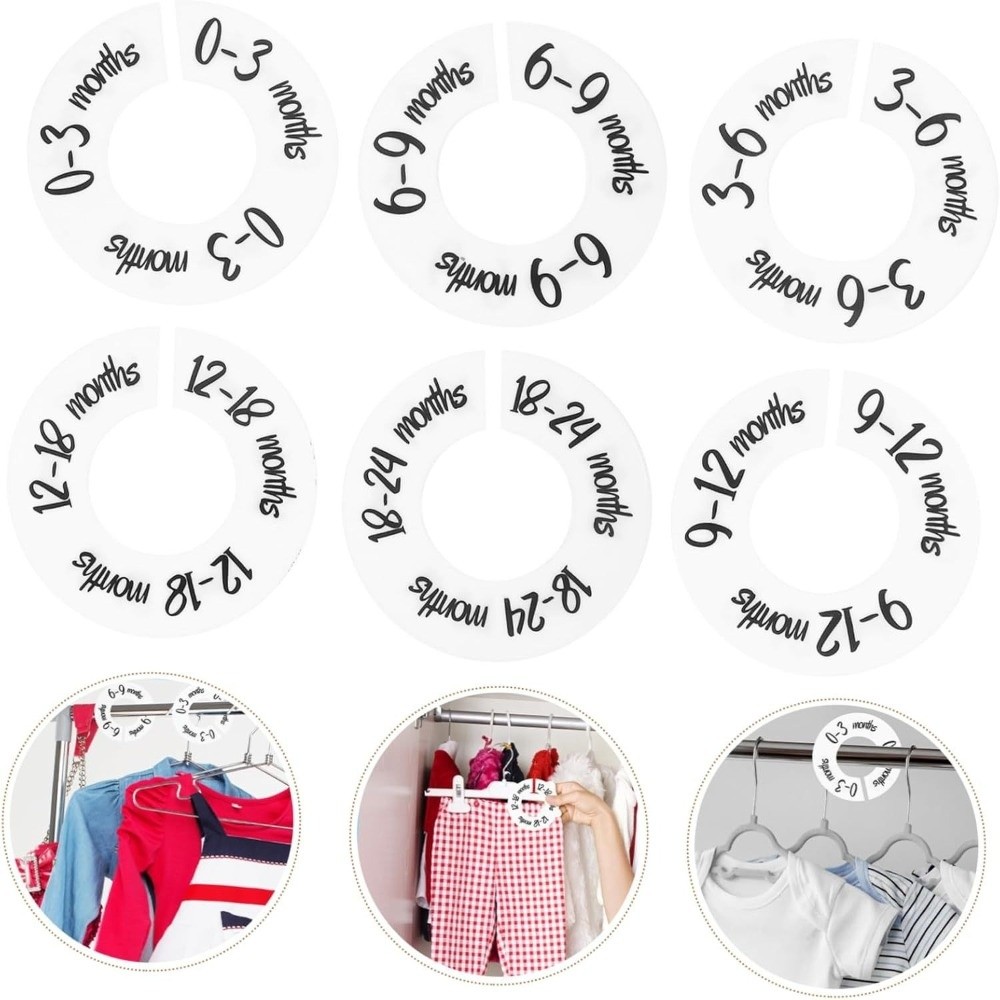 Baby Clothing Tags - 68/9Pcs Organizing Hangers Baby Clothing Size