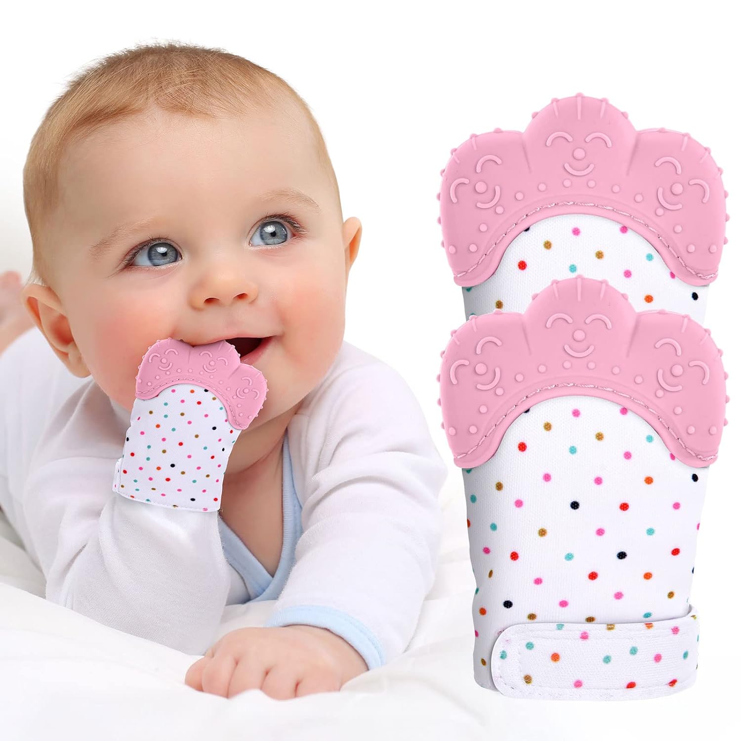 Baby Mittens Scratch - Food grade silicone Gloves Baby Teether