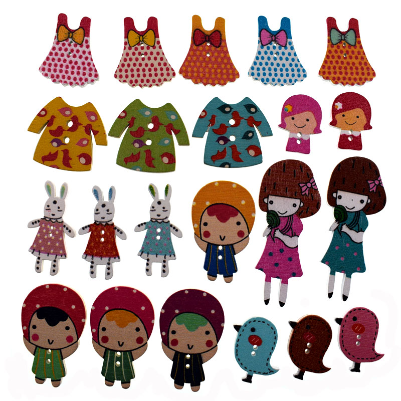 10/20pcs Mixed animals 2 Hole  - огляд і ціна Baby Clothing Sewing
