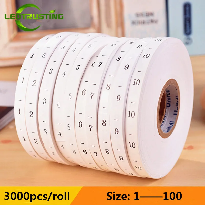 3000PCS/Roll 1-100 Number Size - огляд і ціна Baby Clothing Tags