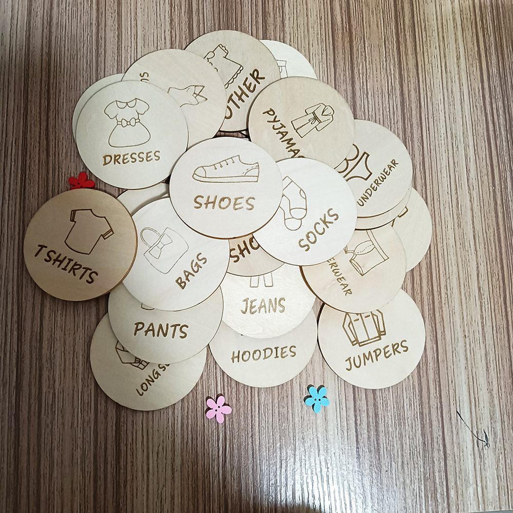 Wooden Wardrobe Labels, Kids C - огляд і ціна Baby Clothing Tags