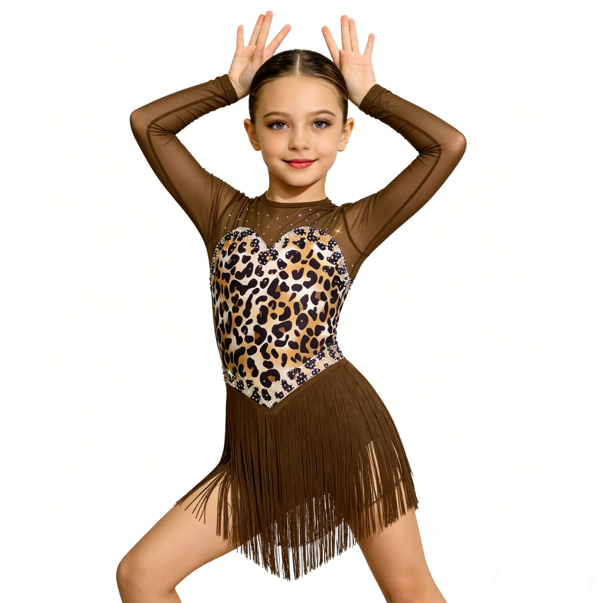 Girls Leopard Sheer Mesh Rhine - огляд і ціна Baby Clothing Sizes